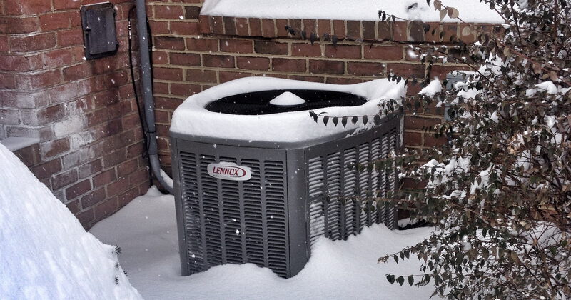 air conditioner in snow